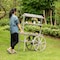 Vintiquewise Antique Rustic Solid Wood Display Rack, 3 Tier w/Wheels, Wood Wagon w/Shelves QI004639 - alternate 4